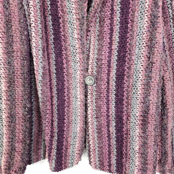 Donnkenny Jacket Womens 8 Chunky Knit Colorful One Button Stand Collar Event - Picture 4 of 8